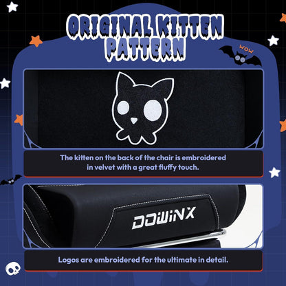 Dowinx Gaming Stuhl Weiße Katze - Ergonomisch mit PU-Leder