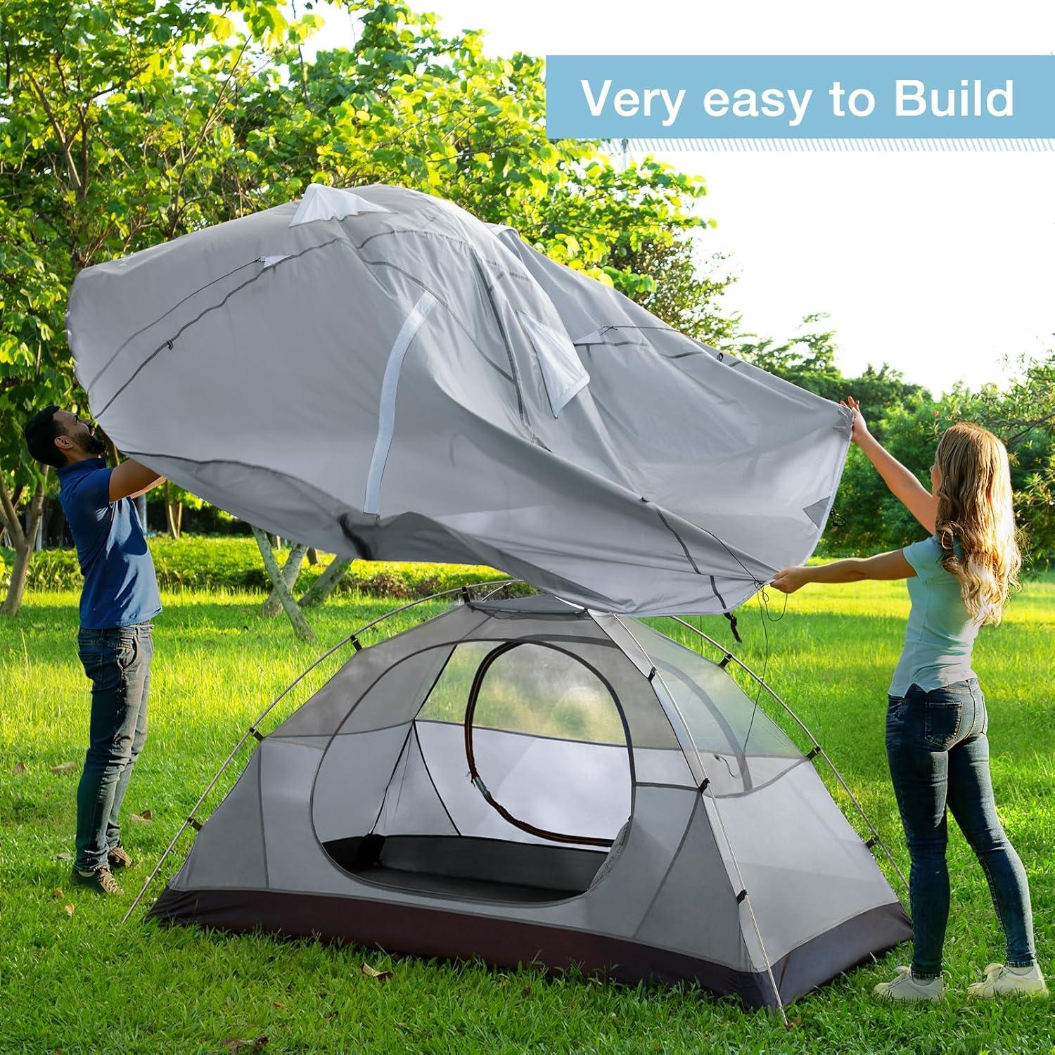 Ultraleichtes Camping Zelt 2-3 Personen Wasserdicht UV-Schutz Aluminium