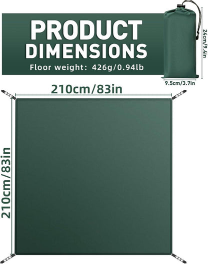 Ultraleicht Zeltplane Camping Tarp wasserdicht 210x210cm Olive