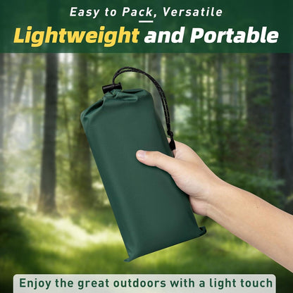Zeltplane Ultraleicht Wasserdicht Camping Tarp 140x210cm 12 Metall-Ösen Dunkelgrün