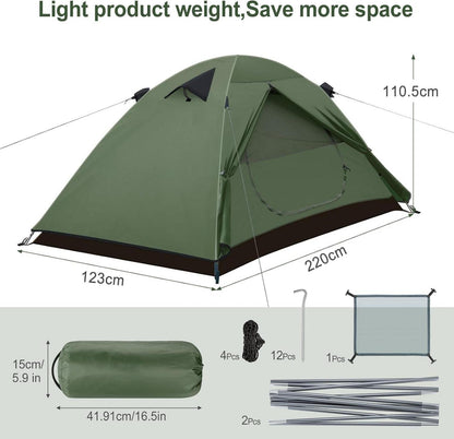 Ultraleichtes Camping Zelt Kuppelzelt 2-3 Personen Wasserdicht UV-Schutz 3-4