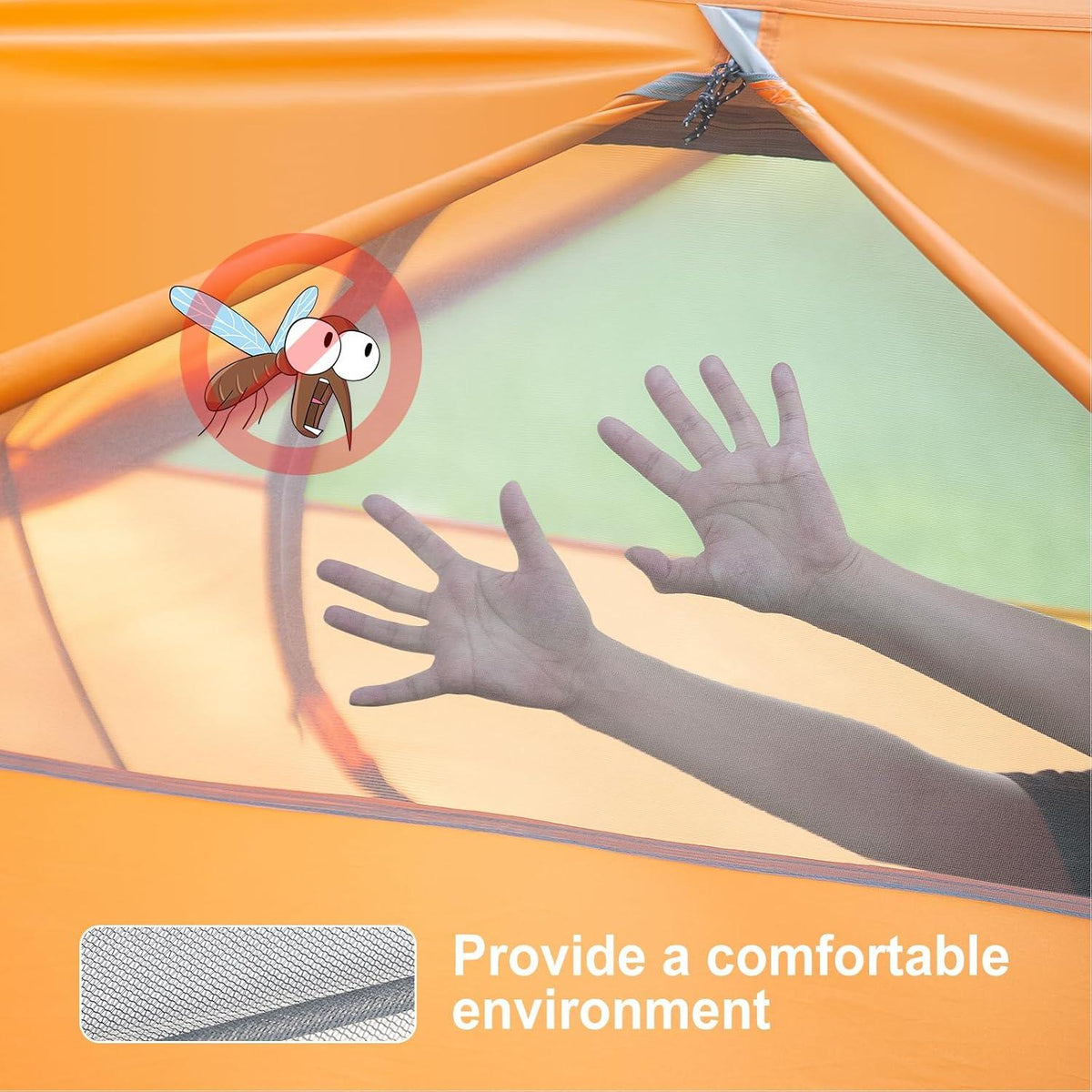 Ultraleichtes Camping Zelt 2-3 Personen Wasserdicht UV-Schutz Orange