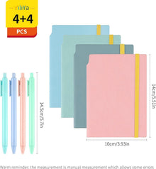 A6 Notizbuch Set Mini Notizblock 4 Stück Gelstifte