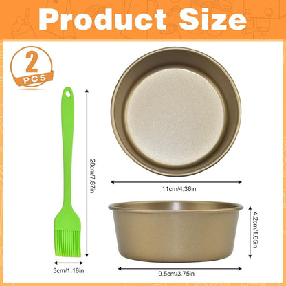 Runde Kuchenbackformen Set Ø 9.3cm Hoch 4.1CM Antihaft Mini