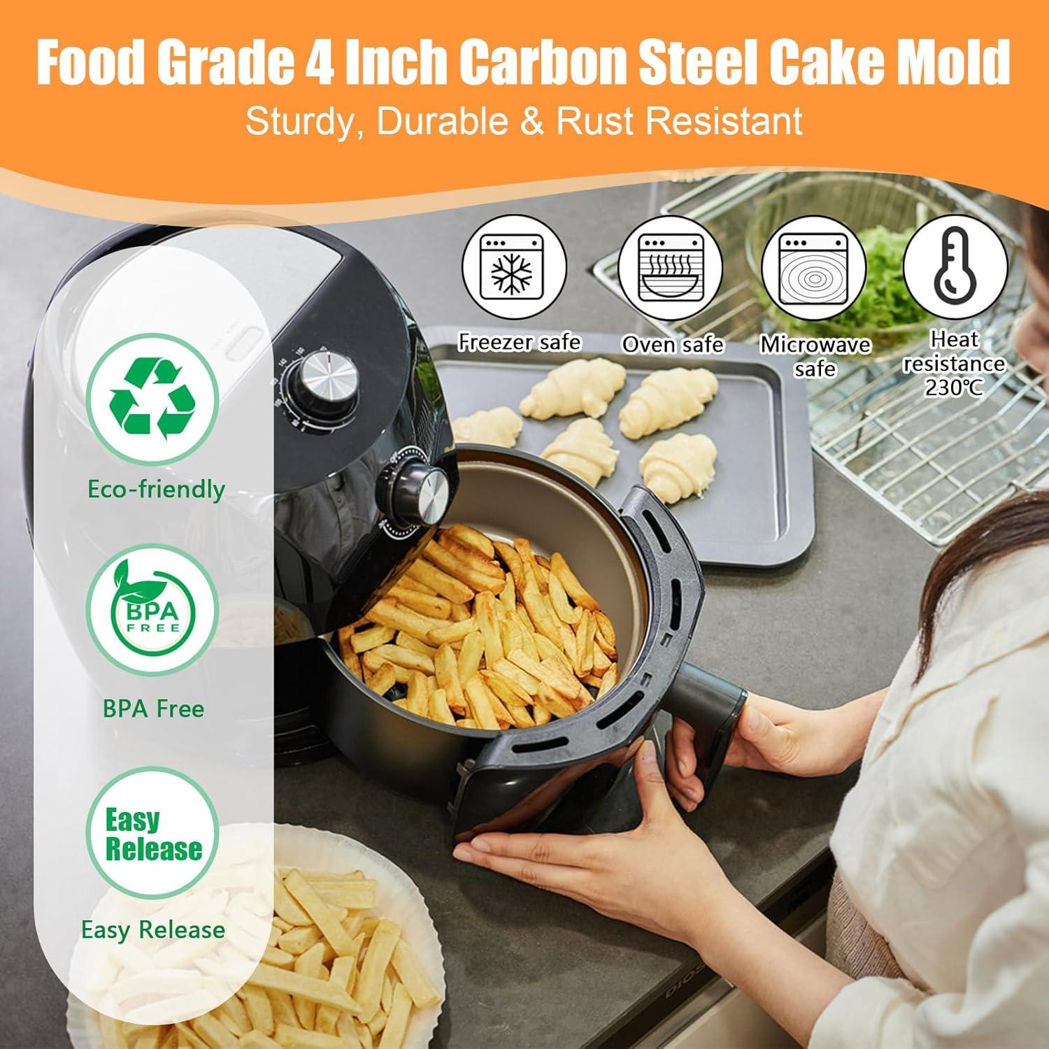 SIYINGSAERY 2er Set Backform Rund Kuchenform Ø 9.3cm Antihaft Tortenform 4.1CM