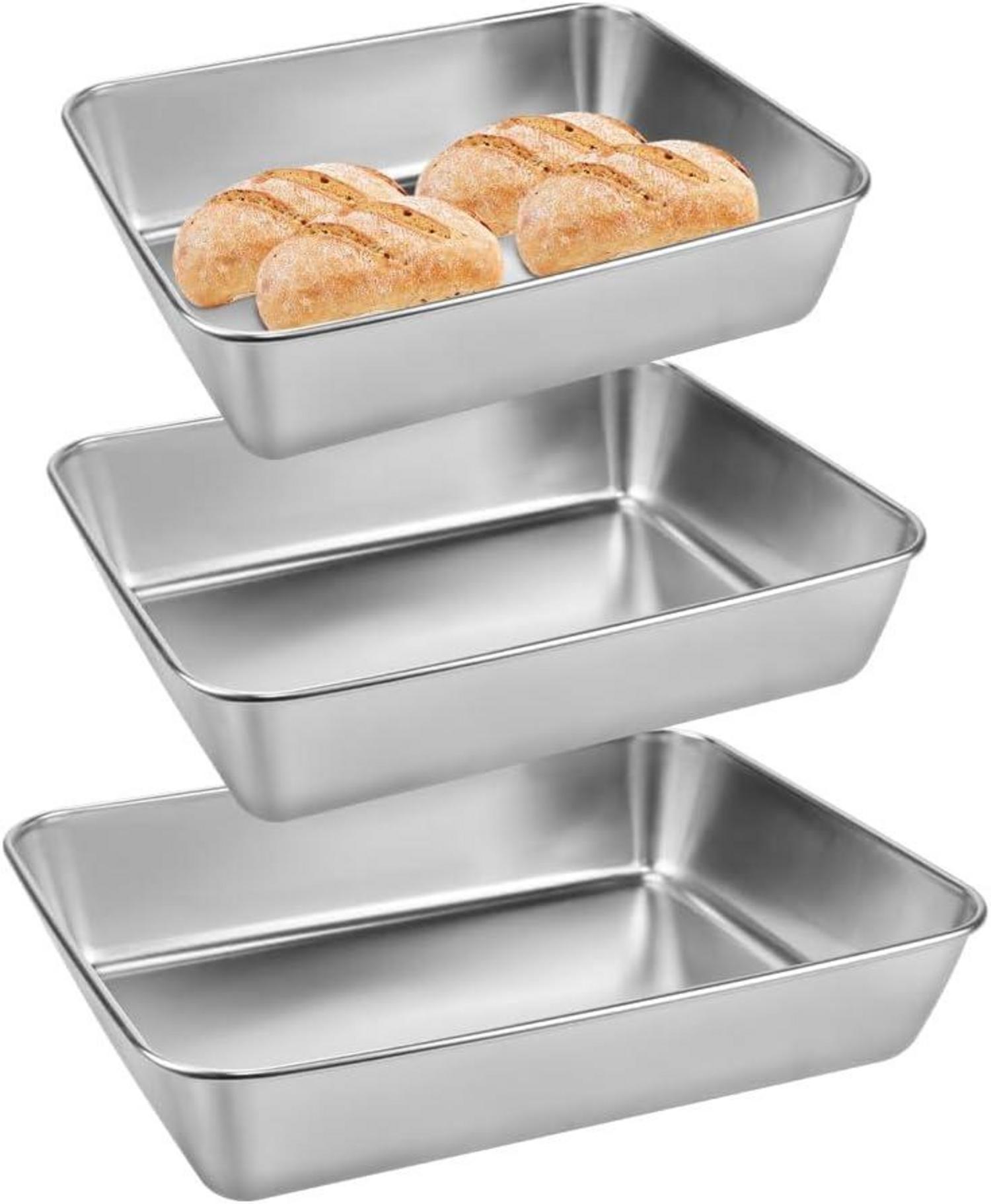 Backblech Edelstahl Kuchenform Pizzablech Auflaufform Tiefes Tablett