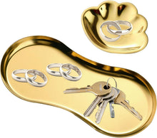 Schlüsselschale Aufhänger 2er Set Metall Schlüsselablage Gold