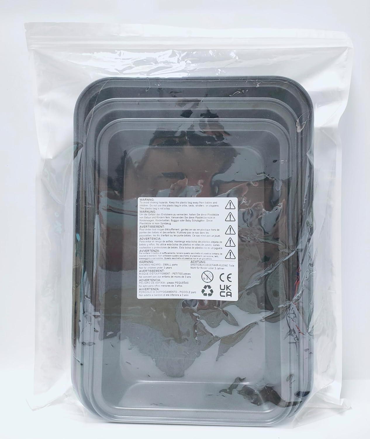 Backblech Set 4-teilig Rechteckig für Backofen Pizzablech Kuchenform