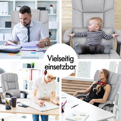 Ergonomischer Bürostuhl mit Fußstütze, hoher