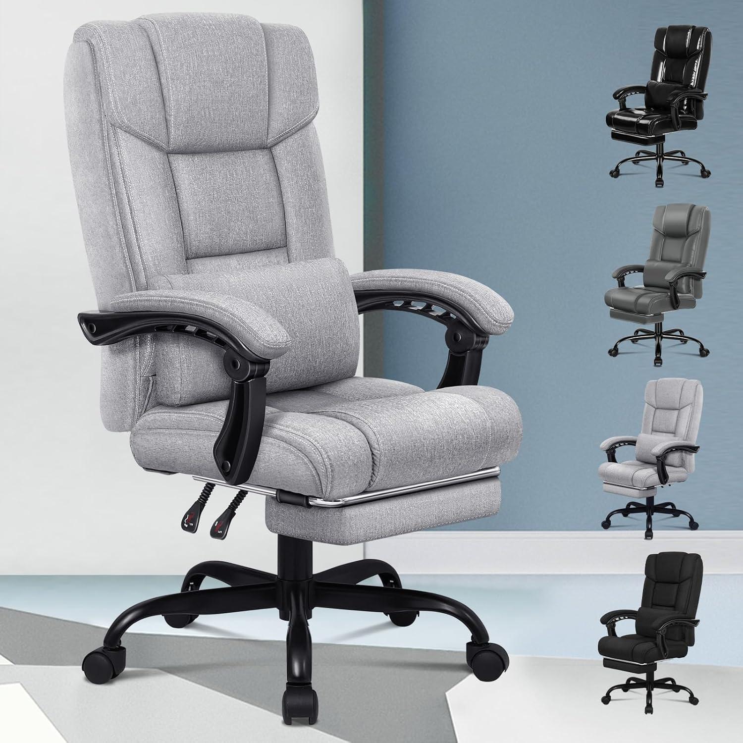 Ergonomischer Bürostuhl mit Fußstütze und hoher Rückenlehne