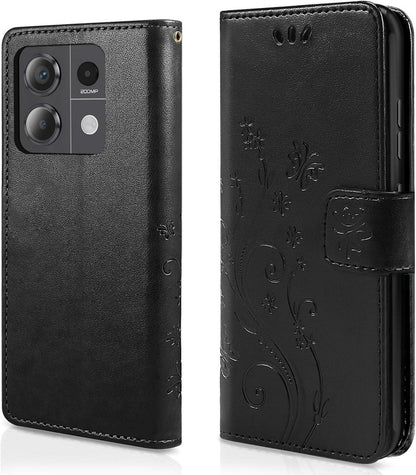 AROYI Xiaomi Redmi Note 13 Pro 5G Wallet Hülle Schwarz Schutzhülle