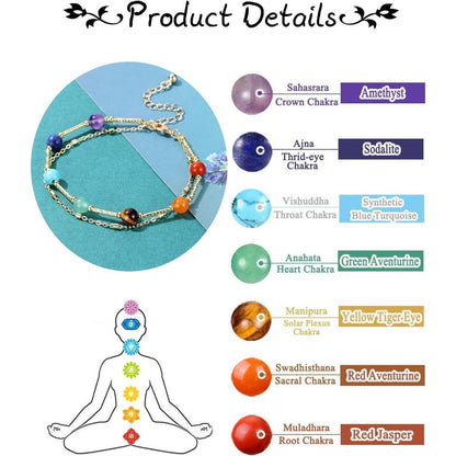 Chakra Armband Heilstein Partnerarmband Yoga Meditation