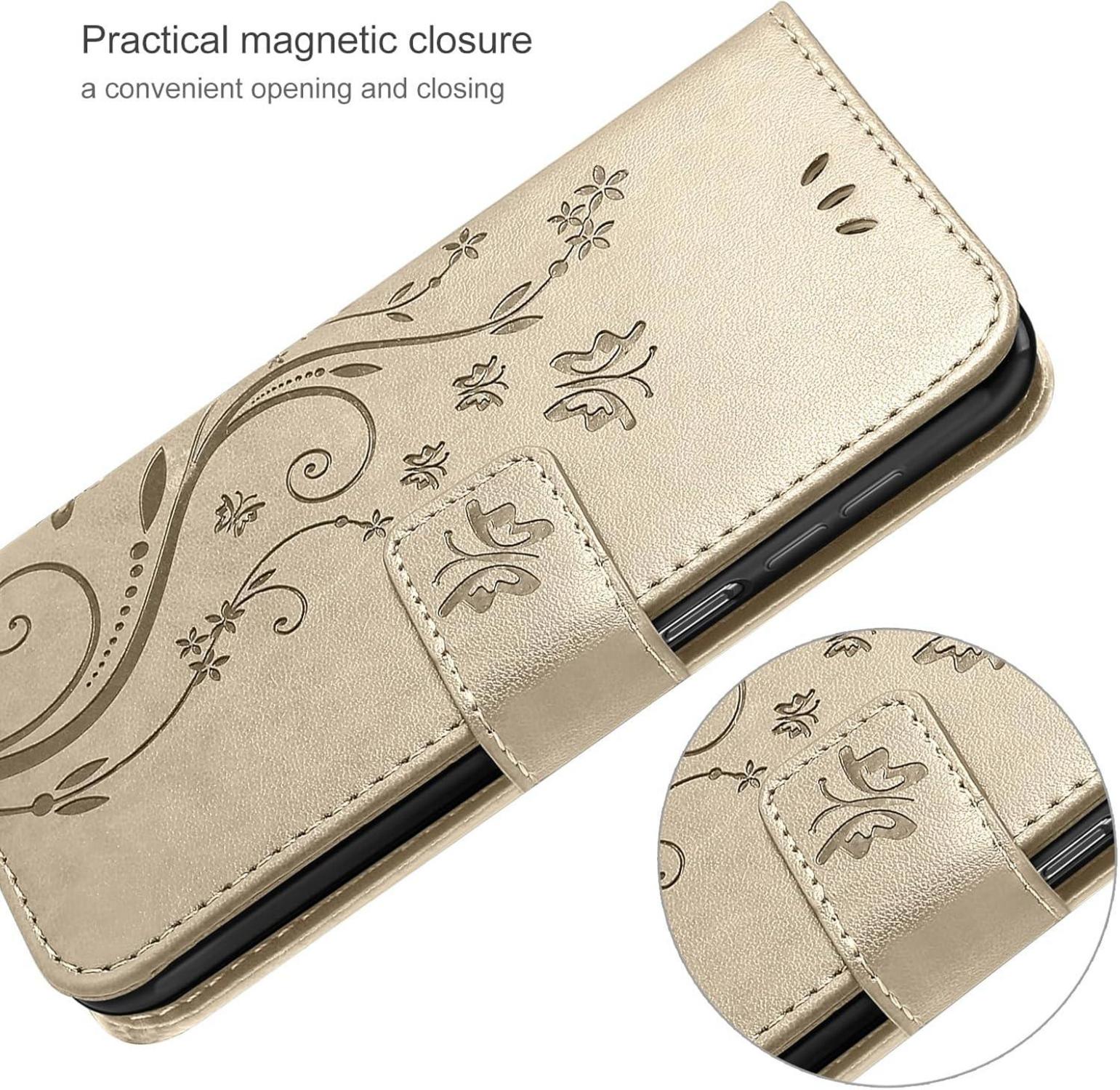 Lederhülle Samsung Galaxy A25 5G Wallet Schutzhülle Gold Cover
