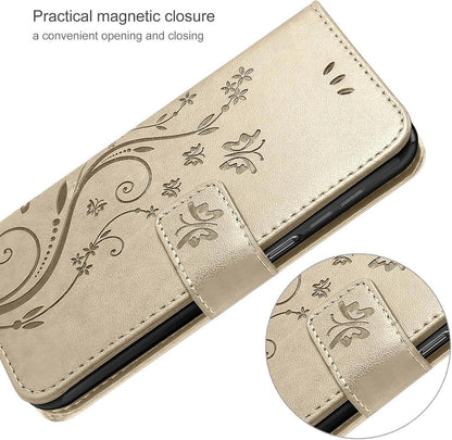 Lederhülle Samsung Galaxy A25 5G Wallet Schutzhülle Gold Cover