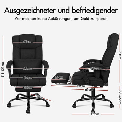 Ergonomischer Bürostuhl mit Fußstütze und hoher