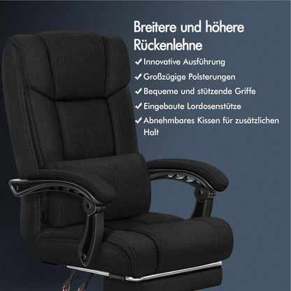 Ergonomischer Bürostuhl mit Fußstütze und hoher