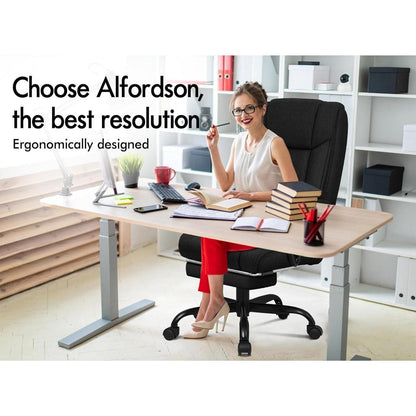 Ergonomischer Bürostuhl mit Fußstütze und hoher