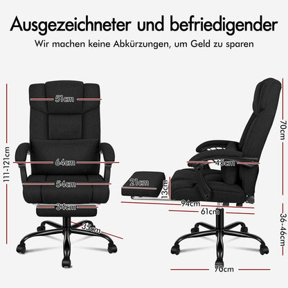 Ergonomischer Bürostuhl mit Fußstütze und hoher