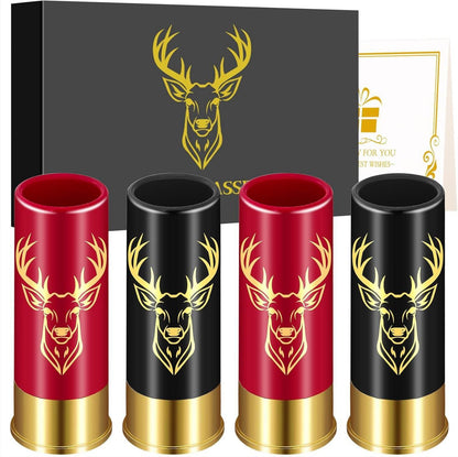 Schnapsgläser Hirschkopf 45ml 4 Stück Geschenkbox Jäger Vatertag