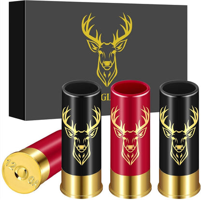 Schnapsgläser mit Hirschkopf 4er Set 45ml Geschenkbox Jäger