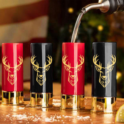 4er Set Schnapsgläser Hirschkopf 45ml Geschenkbox Hochzeit Vatertag Jäger