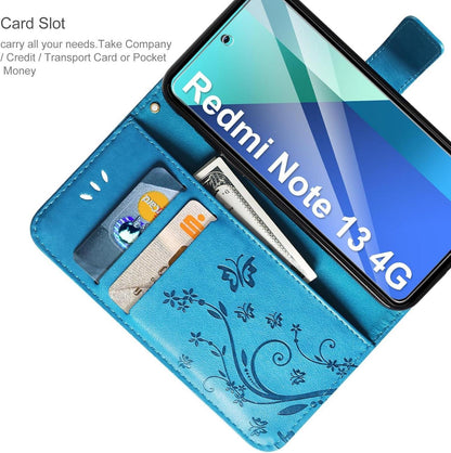 AROYI Xiaomi Redmi Note 13 4G PU Leder Wallet Hülle Blau