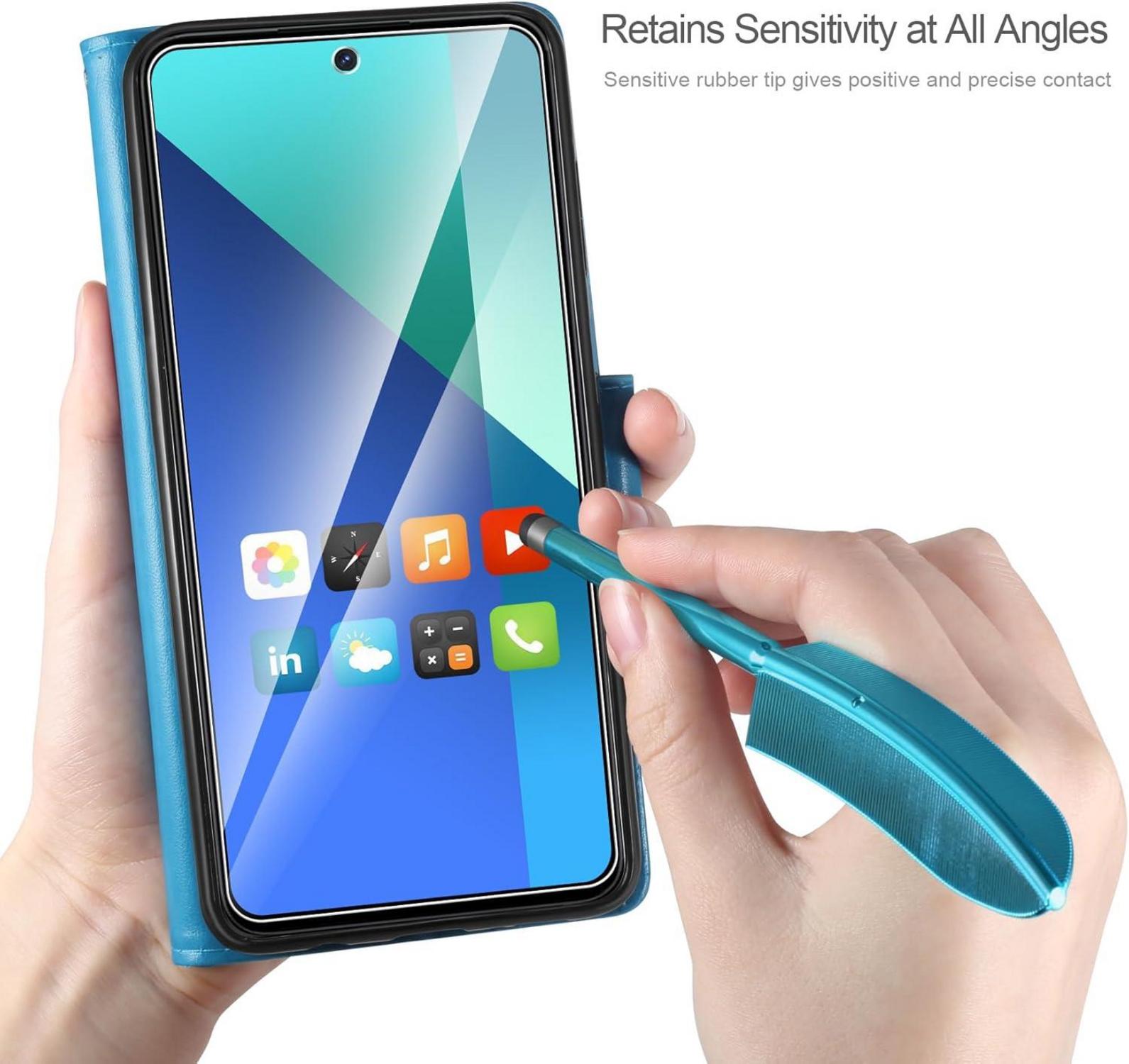 Lederhülle Xiaomi Redmi Note 13 4G Wallet Case Blau