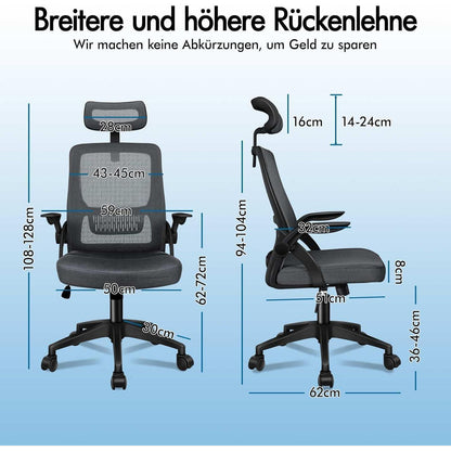 ALFORDSON Büro-Schreibtischstuhl Dunkelgrau Ergonomisch