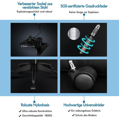 ALFORDSON Büro-Schreibtischstuhl Dunkelgrau Ergonomisch