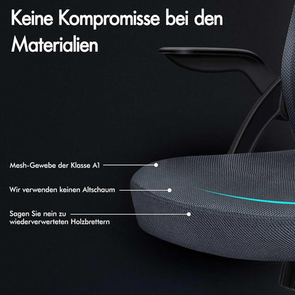 ALFORDSON Ergonomischer Büro-Schreibtischstuhl Dunkelgrau Lordosenstütze Kopfstütze