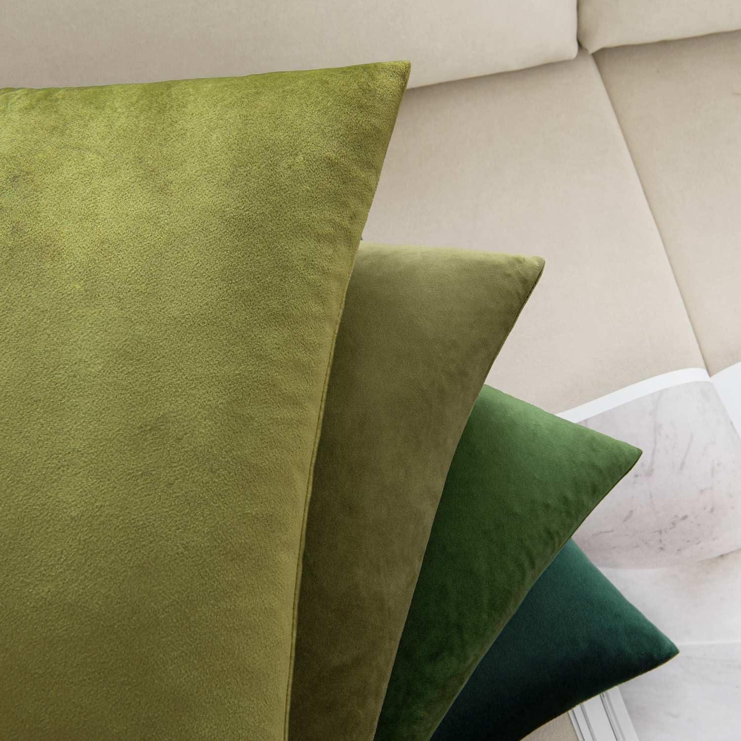 Samt Kissenbezug Set Dekorative 45x45 cm Salbeigrün Serie