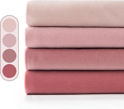 Samt Kissenbezug Set Dekorative 45x45 cm Rosa Serie 4er Pack