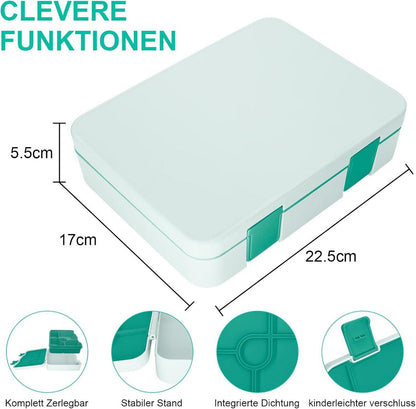 Bento Box Kinder mit Fächern Auslaufsicher Lunchbox Jausenbox Snackbox