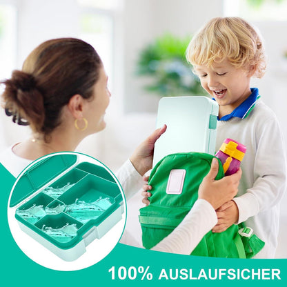 IJIAMY Brotdose Kinder mit Fächern Bento Box Auslaufsicher Lunchbox Jausenbox für Schule & Ausflüge