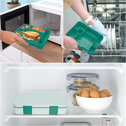 Brotdose Kinder Lunchbox mit Fächern Bento Box für Schule & Ausflüge