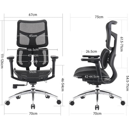 Ergonomischer Bürostuhl mit dualer Lordosenstütze und 4D-Armlehnen