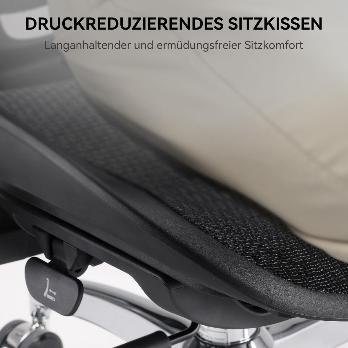 Ergonomischer Bürostuhl mit dualer Lordosenstütze und 4D-Armlehnen