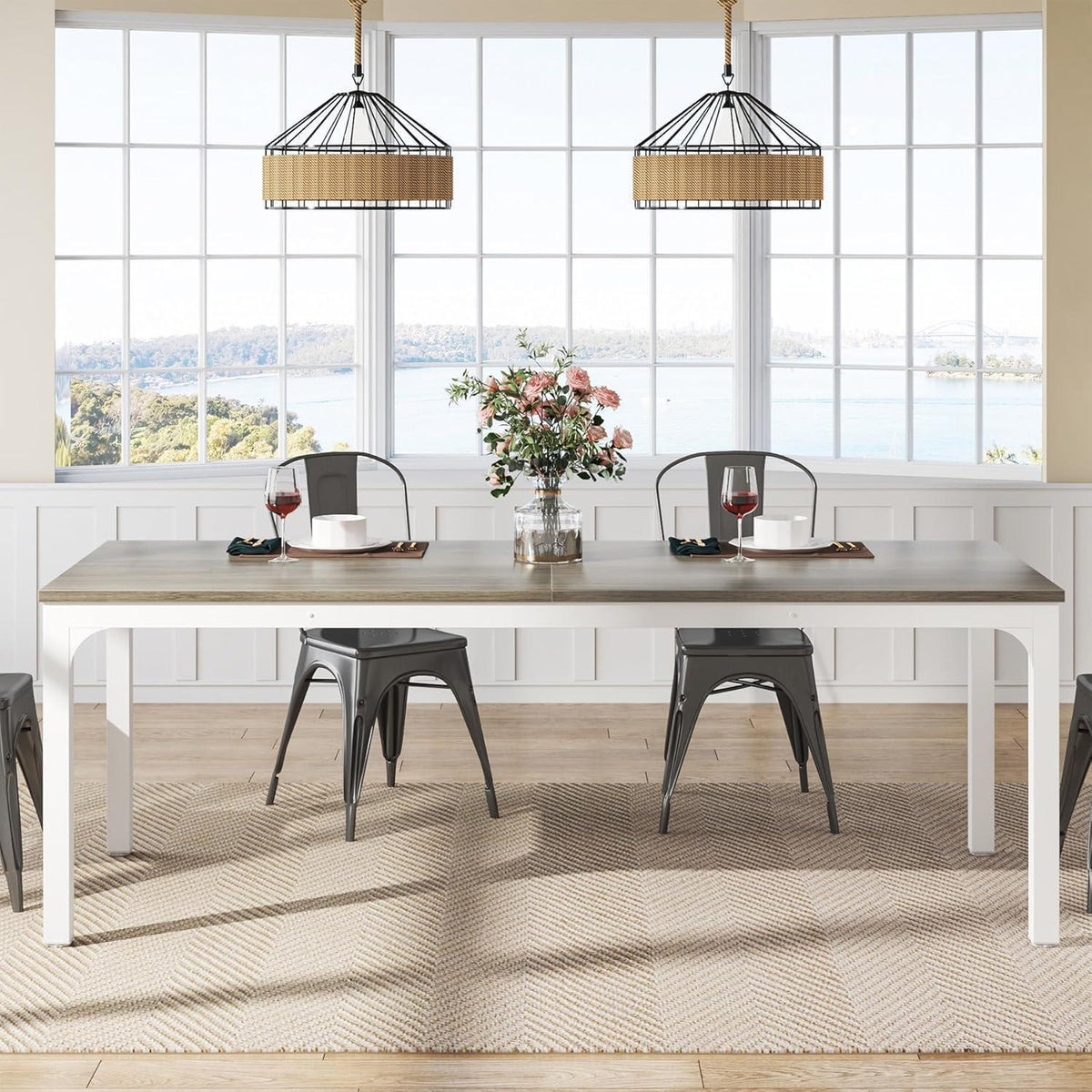 Industrietisch Esstisch Eiche für 6-8 Personen 200x70 cm