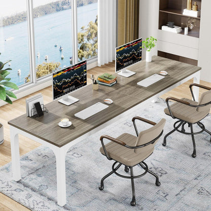 Doppelter Schreibtisch 200x70cm | Eiche | Home Office & Büro
