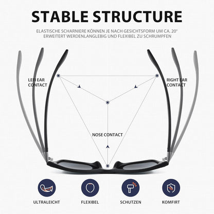 Polarisierte Sonnenbrille Herren-Damen UV400 Rechteckig