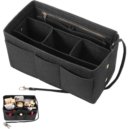 Filz Taschenorganizer M Schwarz mit vielen Fächern