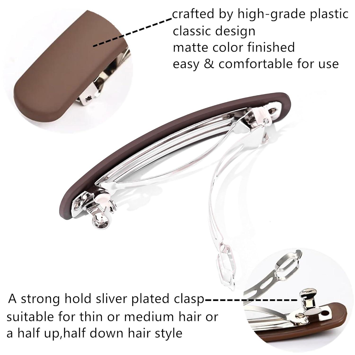 4er Pack große Haarspangen Damen dickes feines Haar elegant matt 8,5 cm