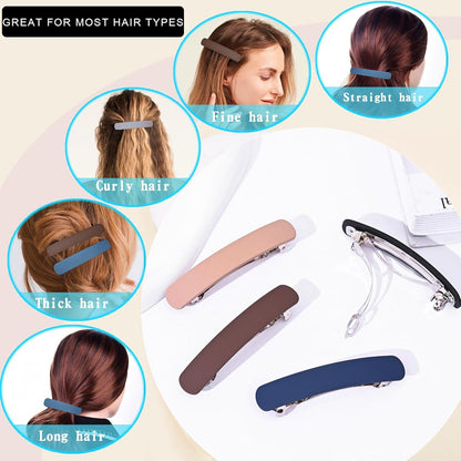 Haarspangen Damen 4er Set, große & feine Haarspange dickes Haar