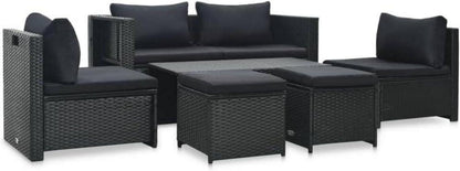 Gartenmöbel Lounge Set Poly Rattan wetterfest inkl. Auflagen