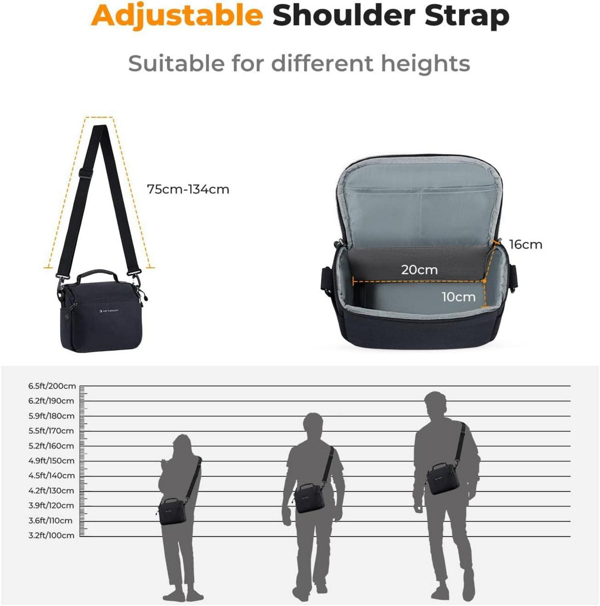 Kameratasche Schultertasche SLR Umhängetasche Liner-Tasche Schwarz
