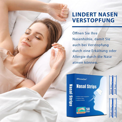 Nasenpflaster Schnarchstopper Nasenstrips 50 Stück - Effektive Atmungshilfen Gegen Schnarchen