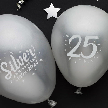 Silberhochzeit Luftballons 24 Stück 25. Jubiläum Deko