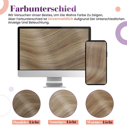 Echthaar Clip-in Extensions Blond Highlights 45cm