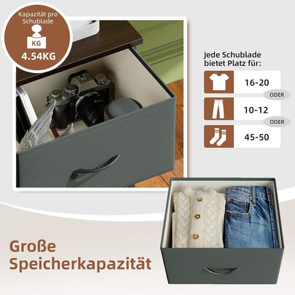 Somdot Kommode mit 6 Stoffschubladen – Grau, 115cm hoch