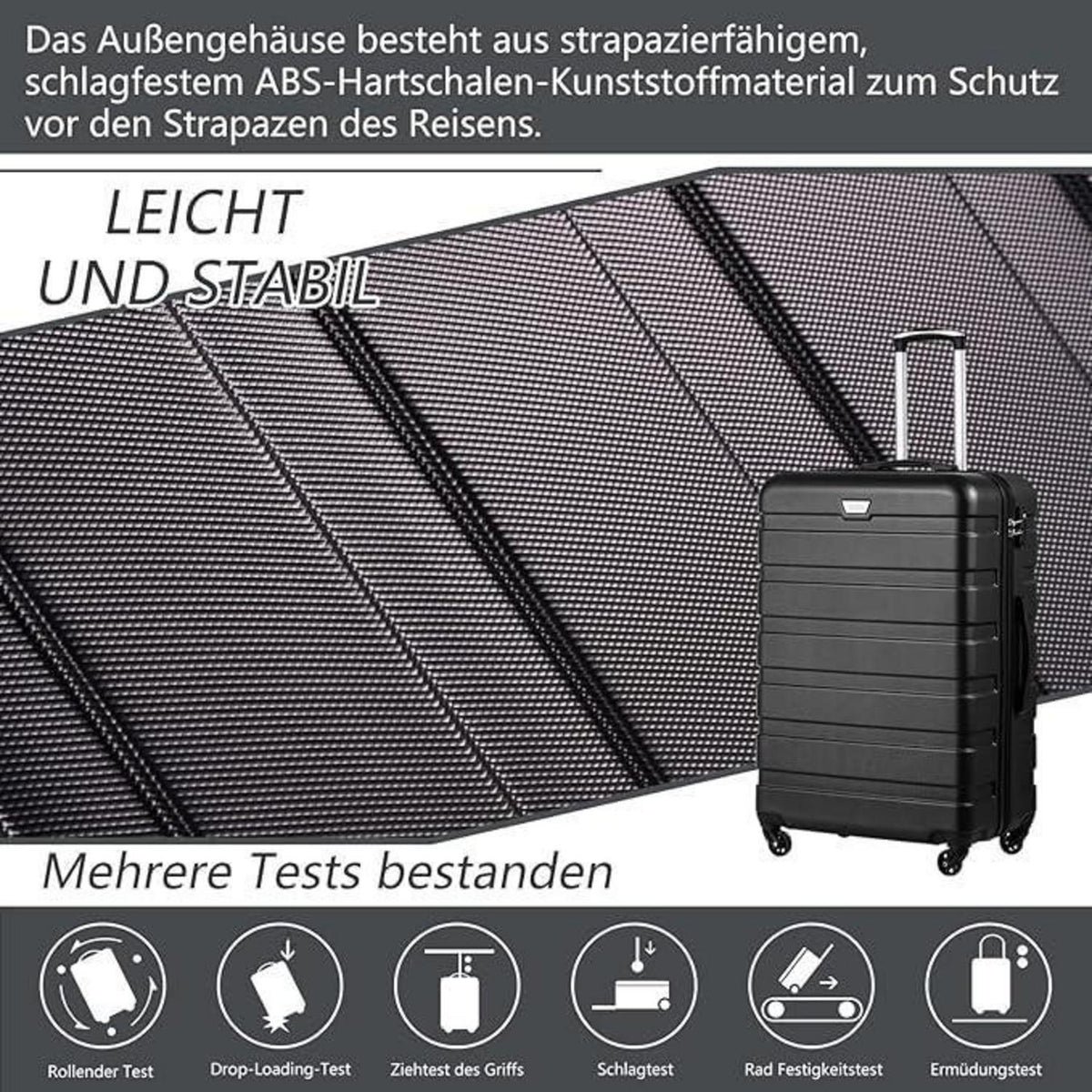 Premium Koffer Set 2tlg (M+L) Apfelgrün – Hartschale mit TSA-Schloss